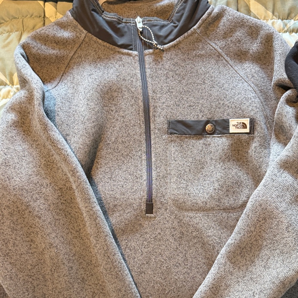 The North Face Men's Zip-Up Sweater in Gray and Black